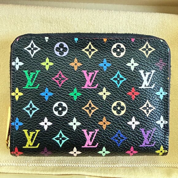 Louis Vuitton Handbags - Louis Vuitton Monogram Multicolor Zippy Coin Purse Black Pink Full Set EUC